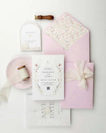 Customized Floral Bloom Wedding Invitation Suites (Set of 50)