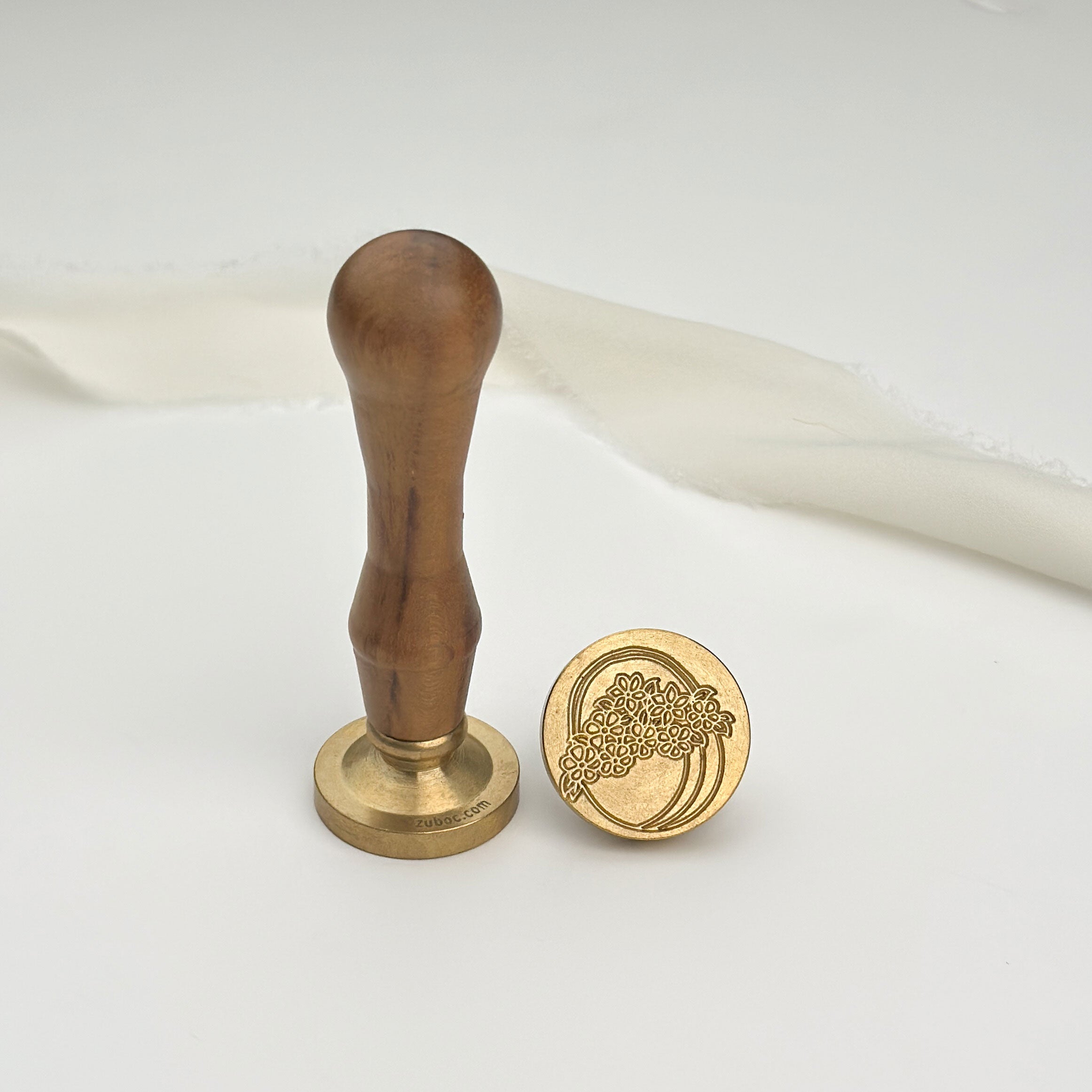 Flower Basket Wax Stamp with Wooden Handle