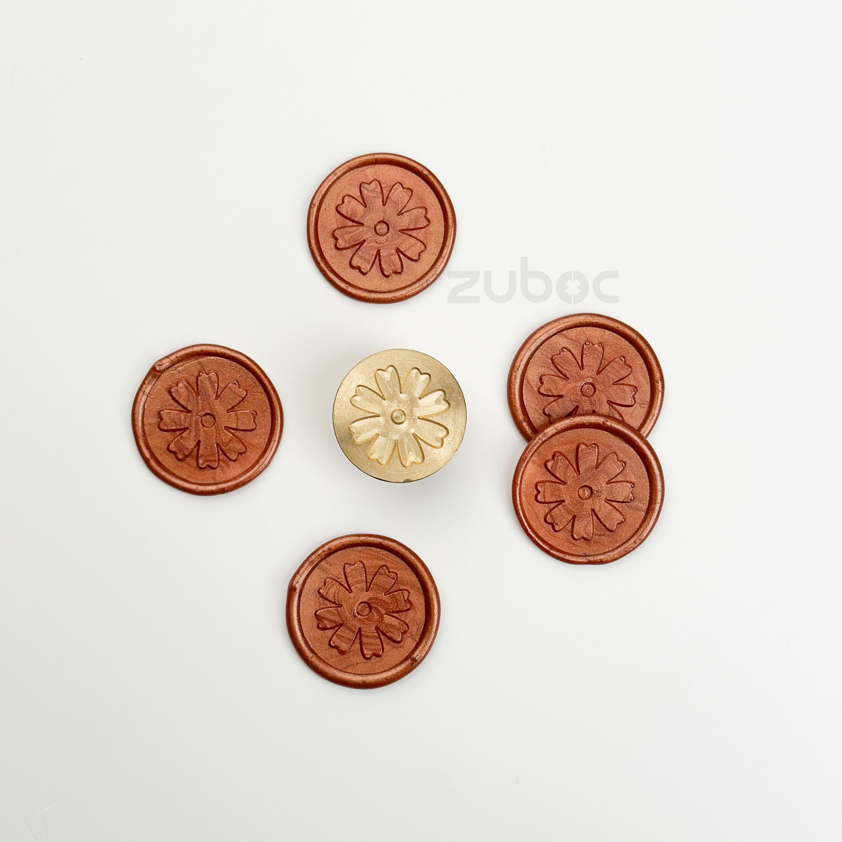 Flower Wax Stamp with Wooden Handle