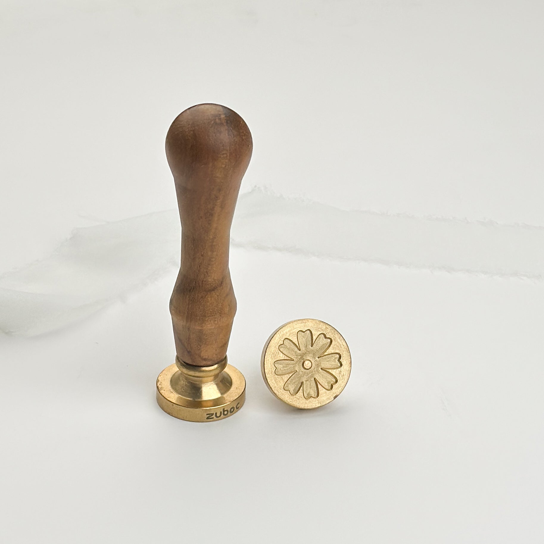 Flower Wax Stamp with Wooden Handle