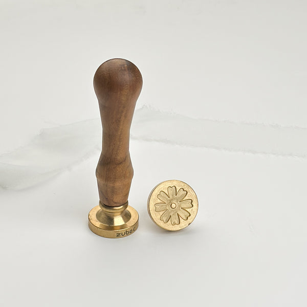 Flower Wax Stamp with Wooden Handle