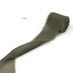Georgette Dusty Olive Ribbon (5mtr)