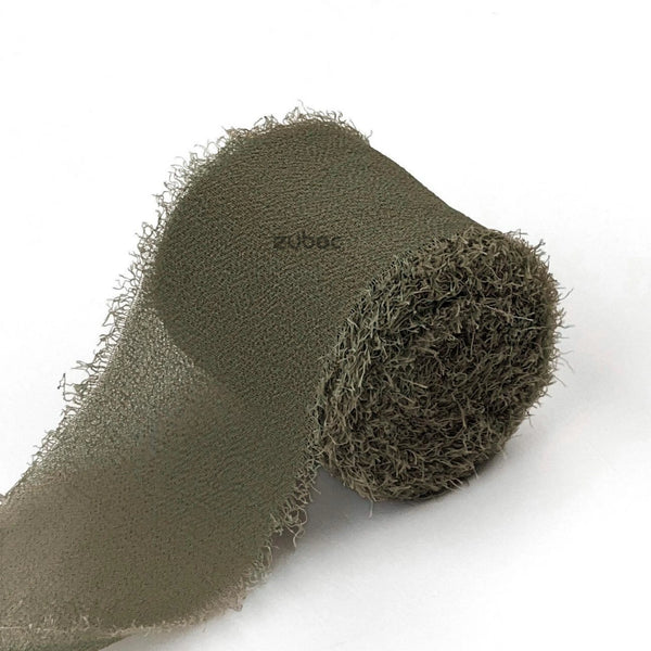Georgette Dusty Olive Ribbon (5mtr)