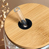 Customised Glass tumbler with bamboo lid & Straw