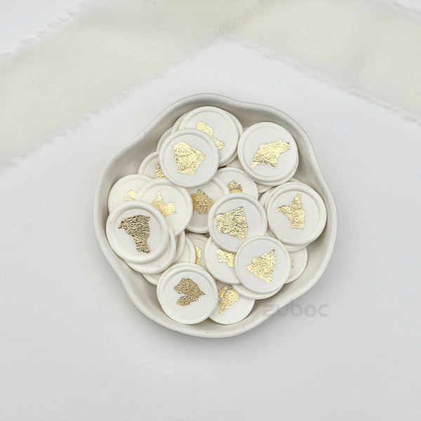 Gold Foil Wax Seal for Invitations (Set of 5)