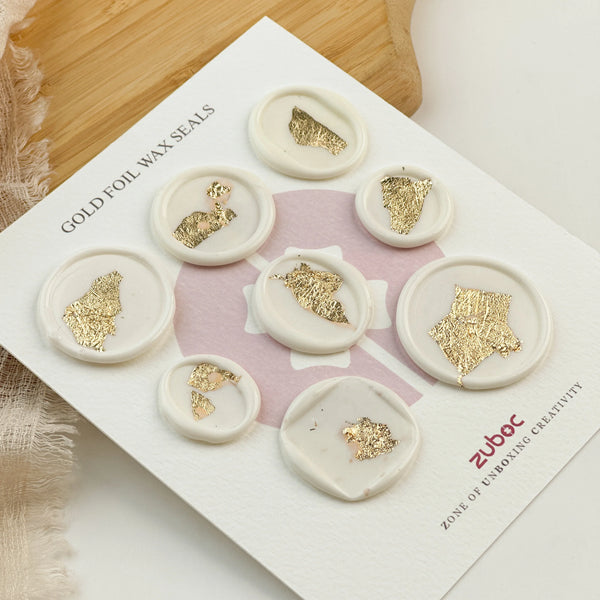 Gold foil wax seals Stickers for Invitations (Set of 8)