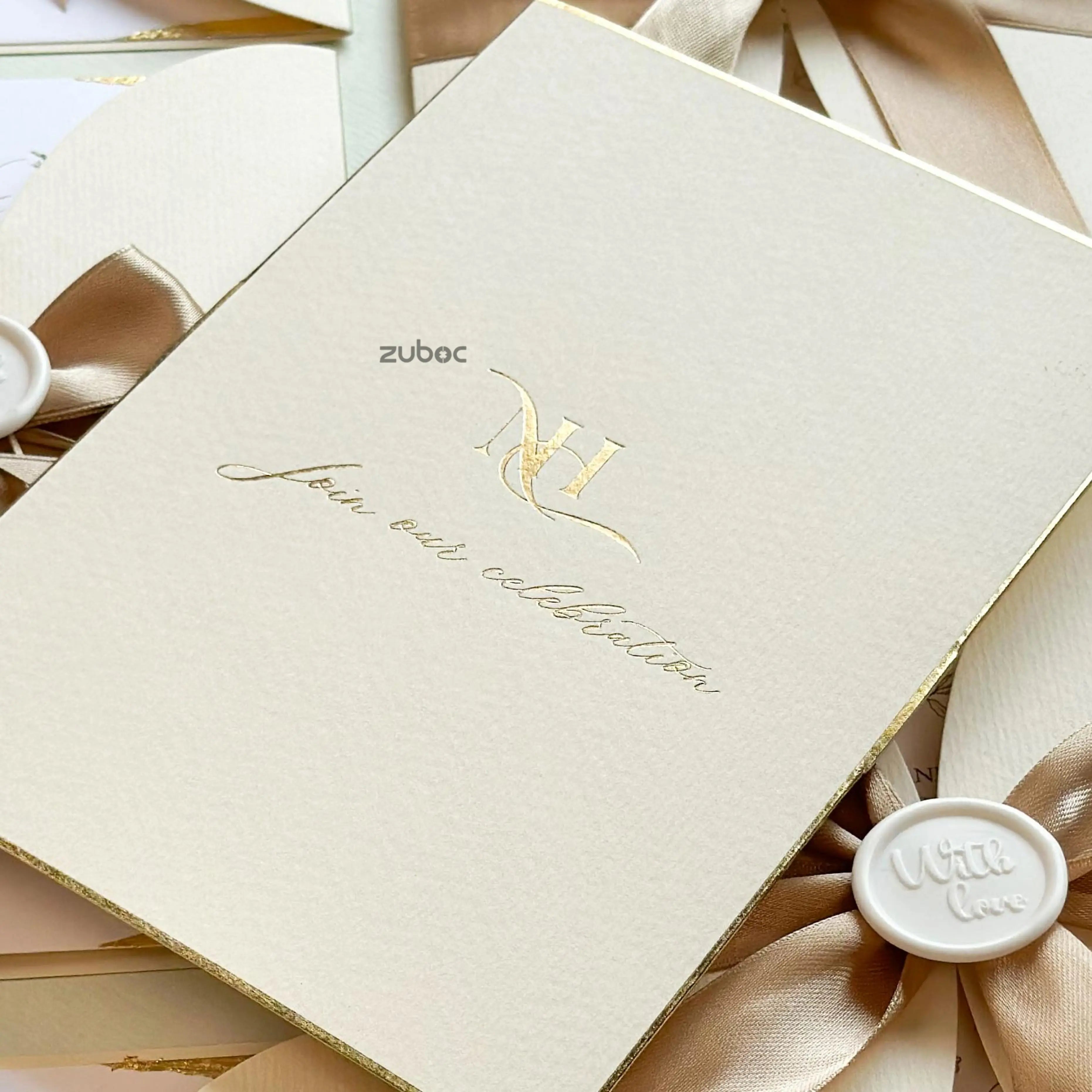 Customized Gold Eterna Wedding Invitation Suites (Set of 50)