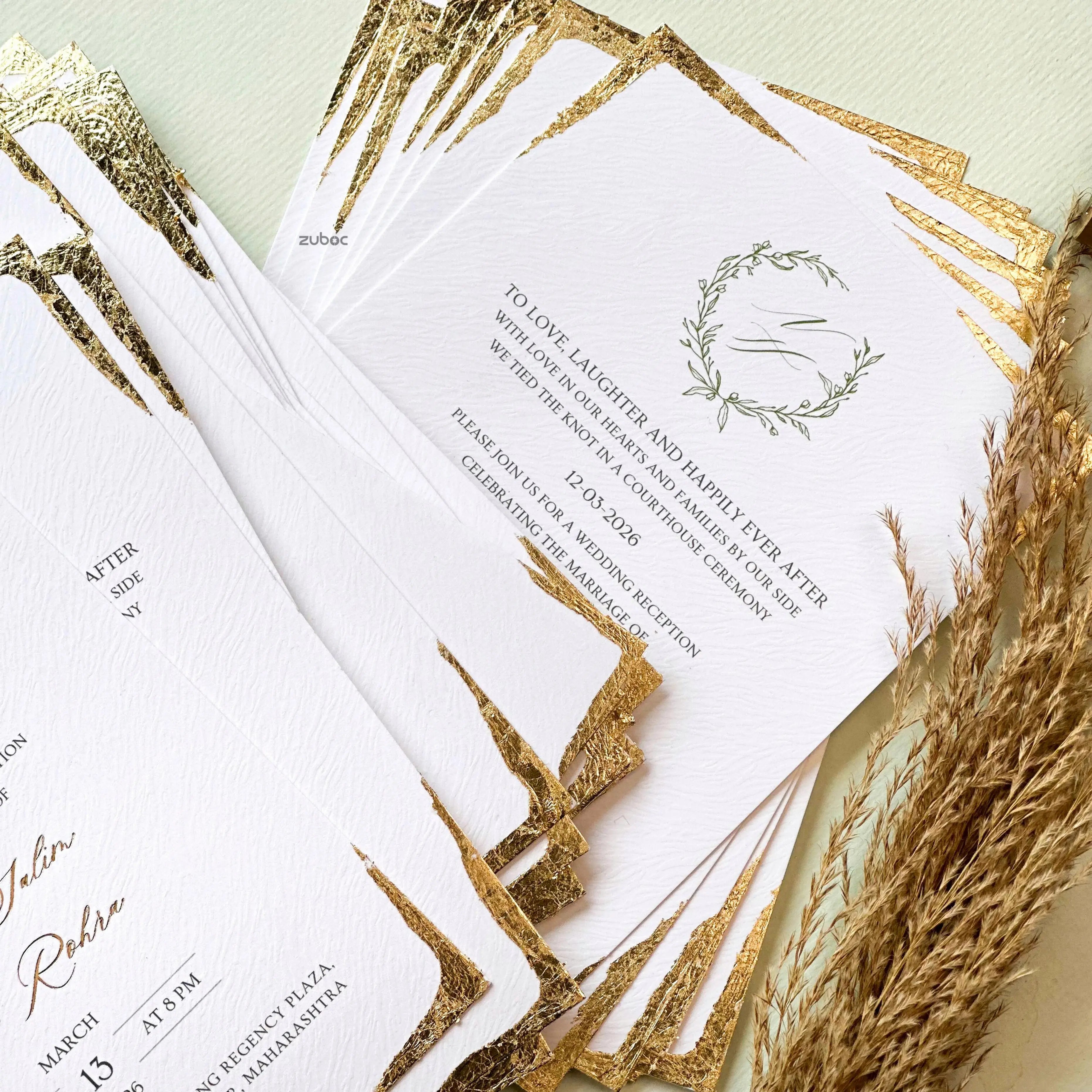 Customized Gold Eterna Wedding Invitation Suites (Set of 50)