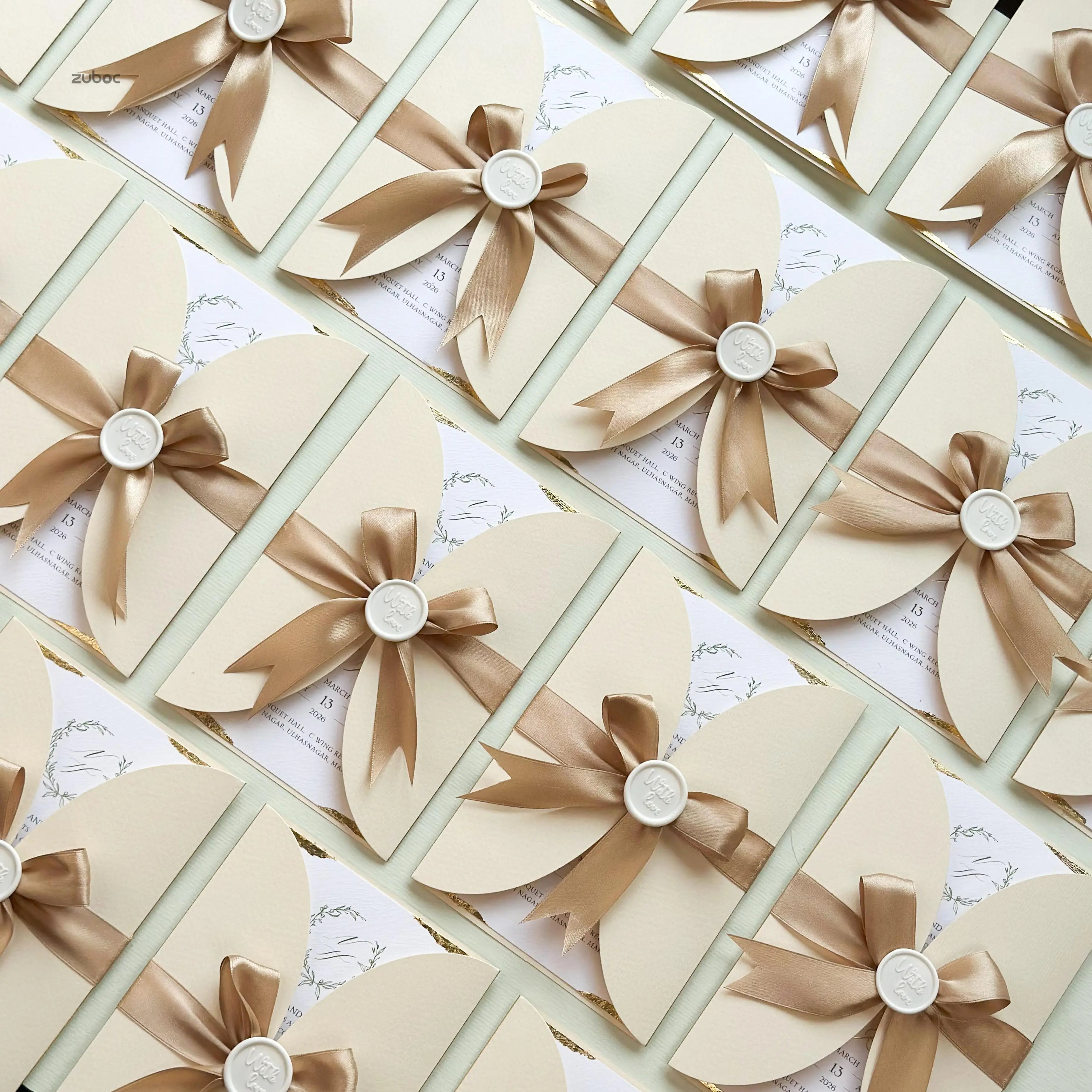 Customized Gold Eterna Wedding Invitation Suites (Set of 50)