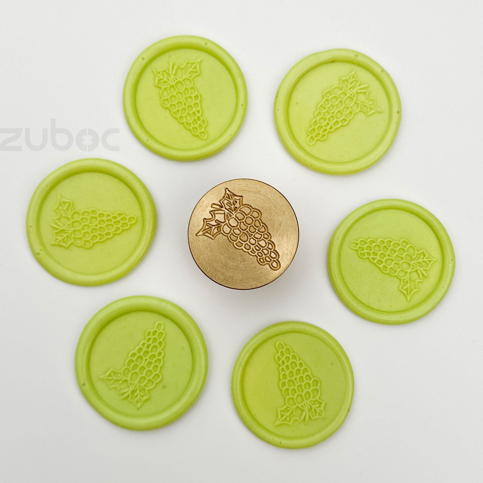 Grape wax stamp with wooden handle for DIY projects