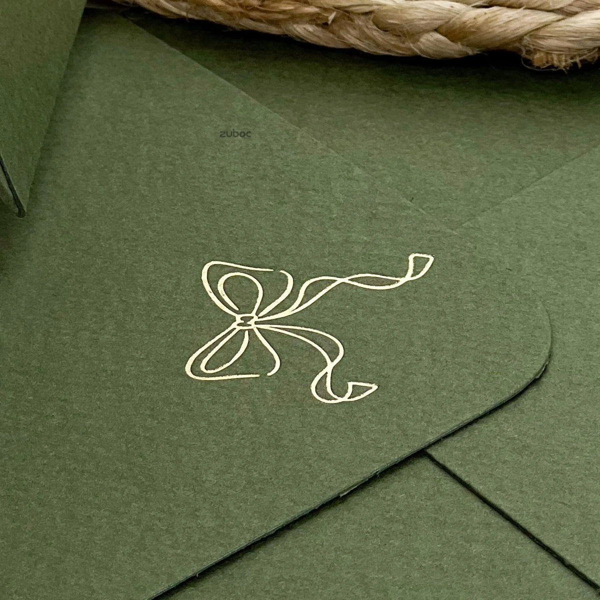 Gold Foil Invitation Envelope with Design (Set of 5)