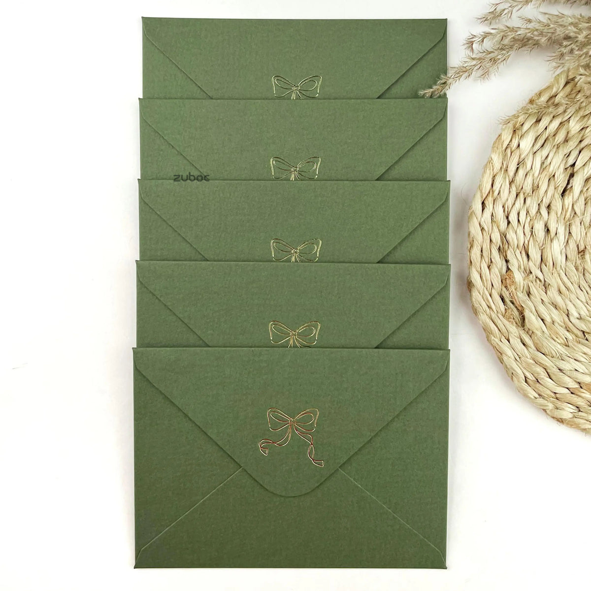 Gold Foil Invitation Envelope with Design (Set of 5)