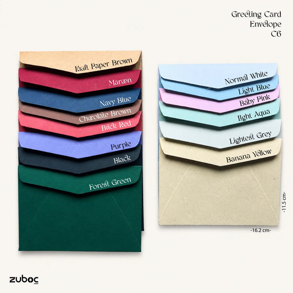 Greeting card envelope (Set of 5) | C6/A6 | 16.2*11.5 cm