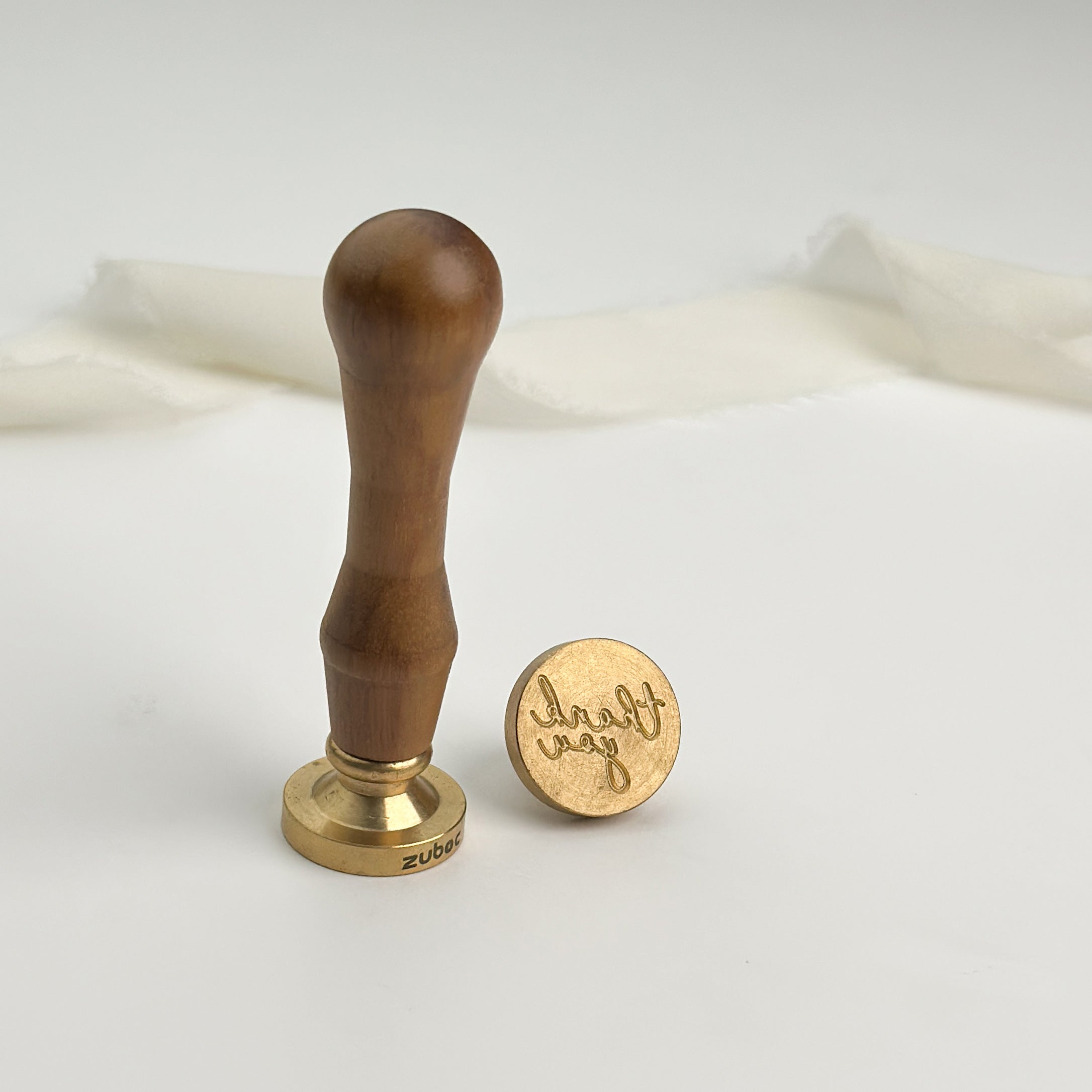 Handwritten Thank You Wax Stamp with Wooden Handle