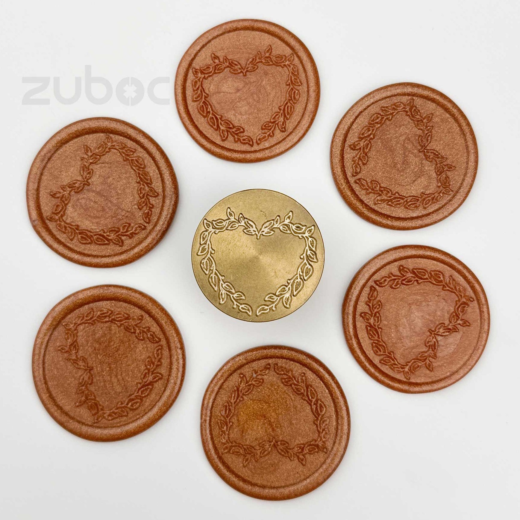 Brown wax stamp side view for handmade cards