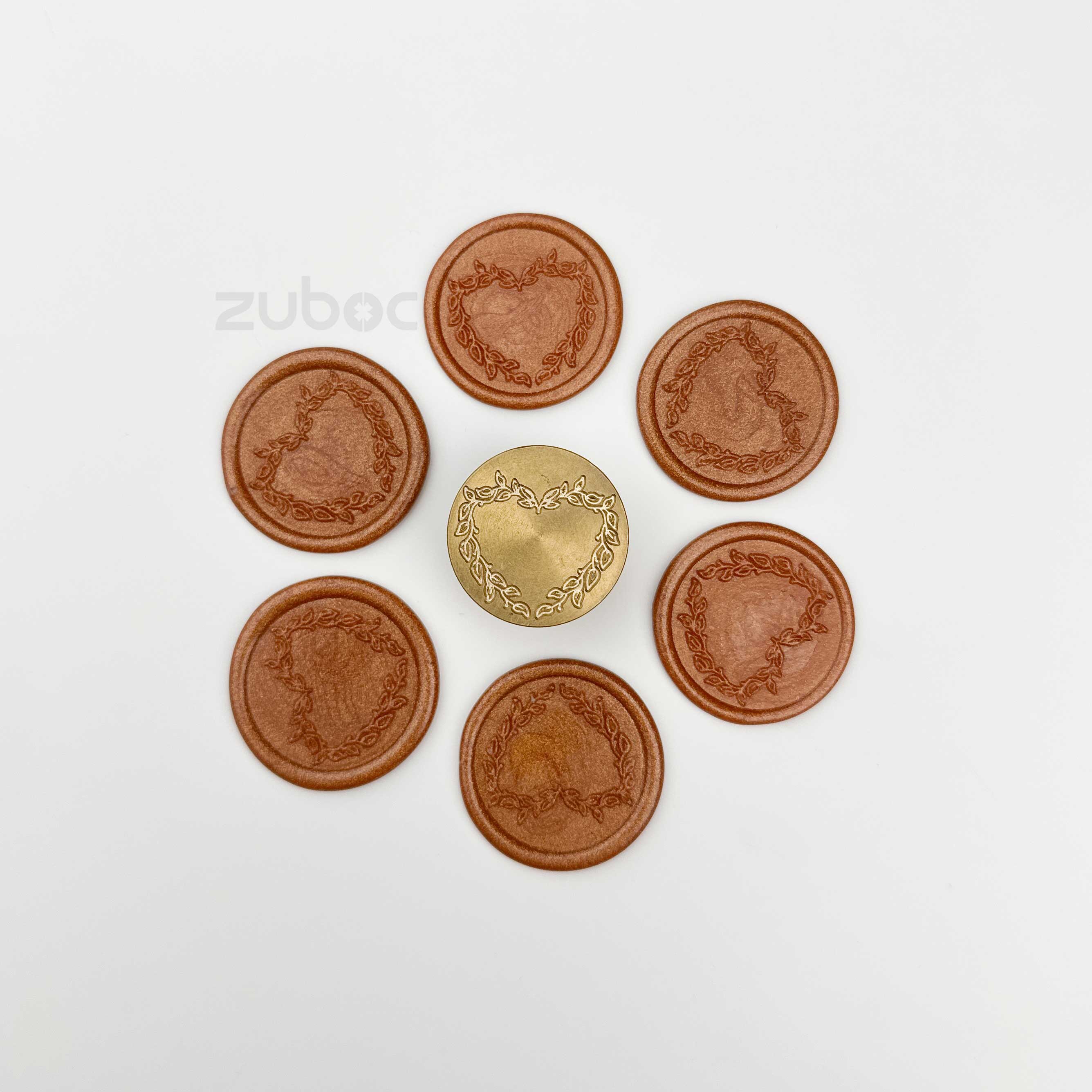 Heart Wreath Wax Stamp Head Only