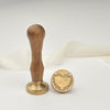Heart Wreath Wax Stamp with Wooden Handle