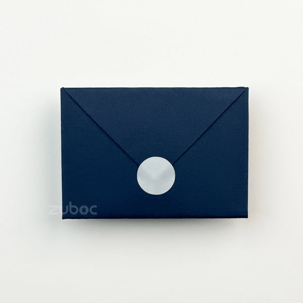 Premium heartfold envelopes in maroon and navy blue with screen-printed message ? ideal for corporate gifting and branding by Zuboc.