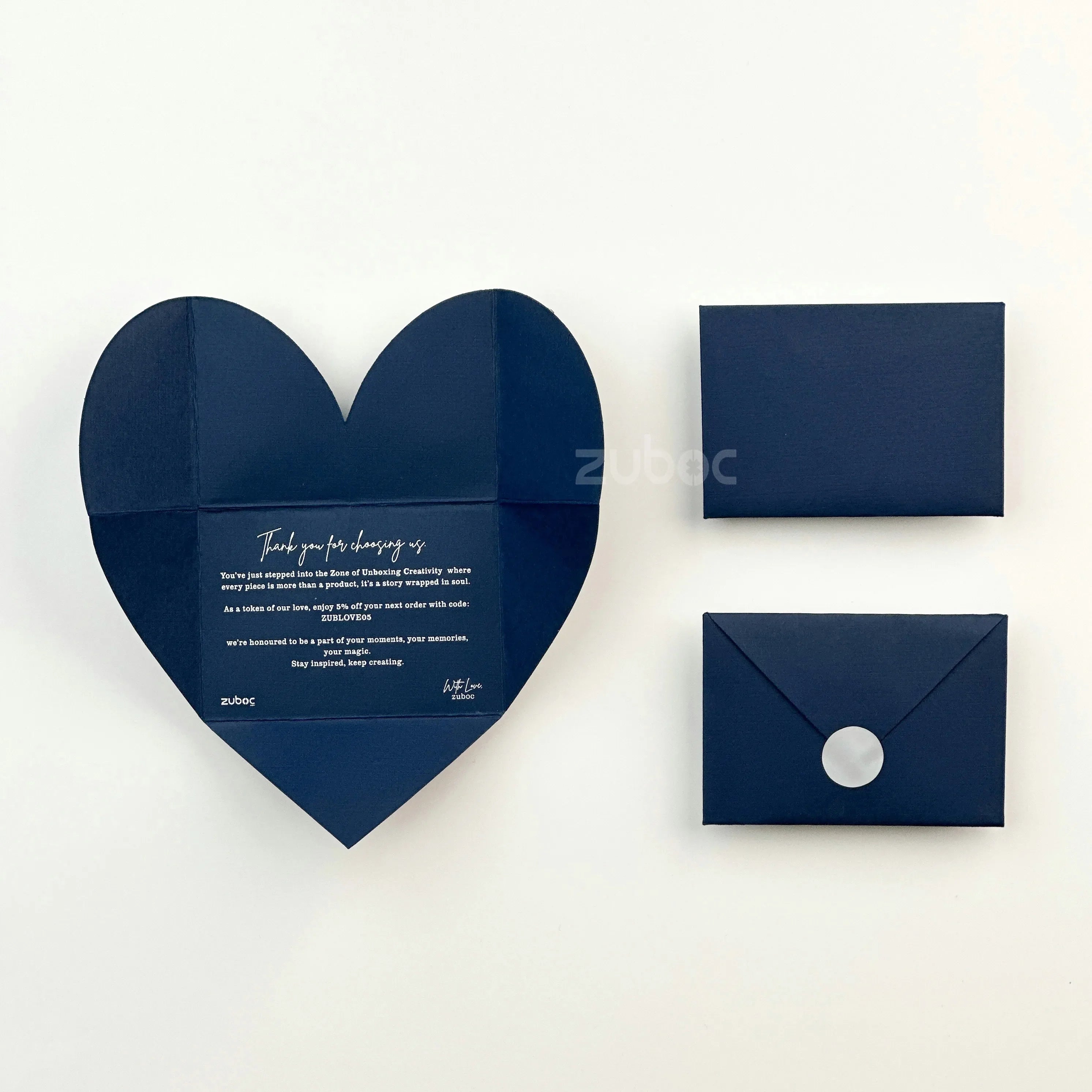 Heart Envelope with Custom "Thank You" Note (set of 50)