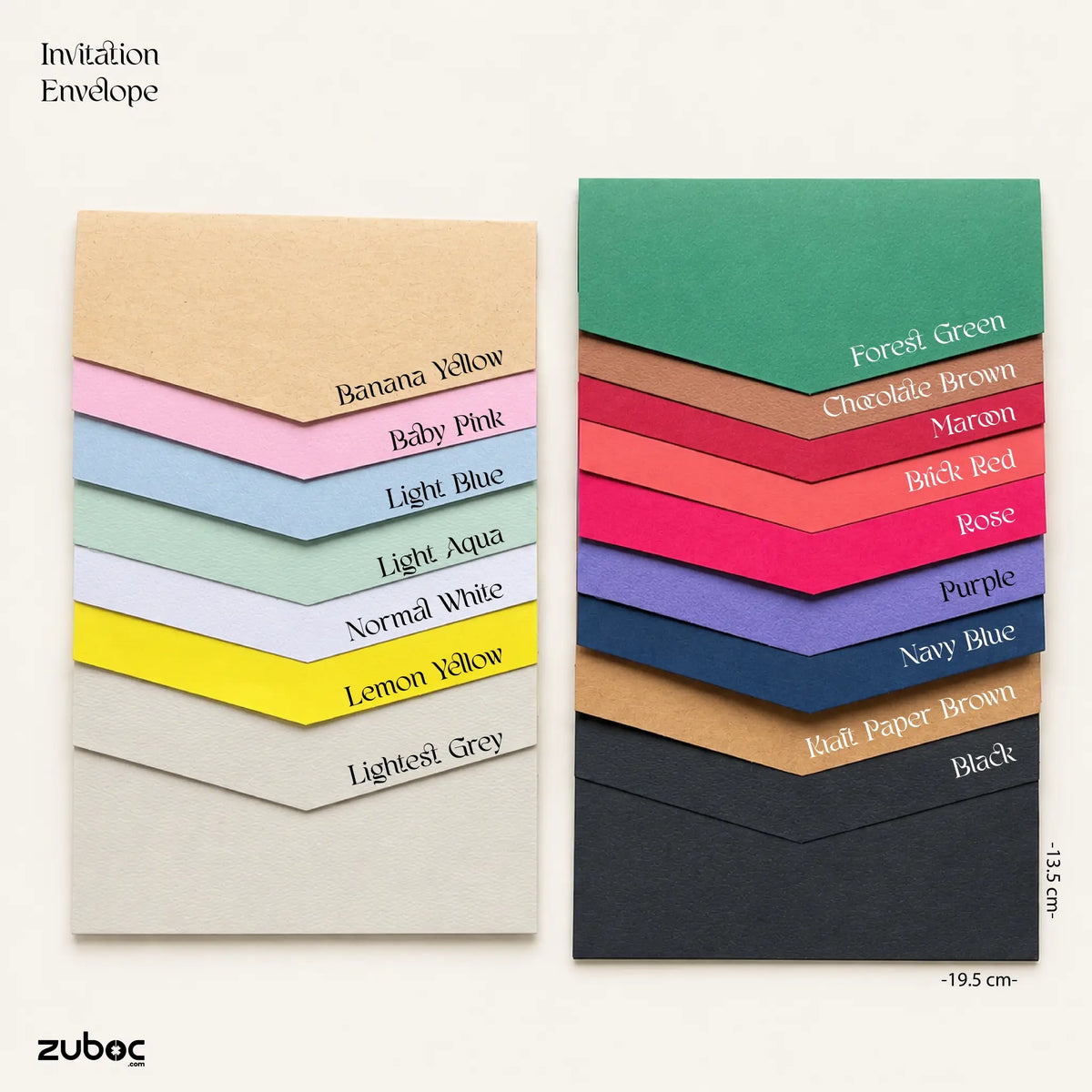 Invitation Envelope - 19.5 *13.5 CM (Set of 5)