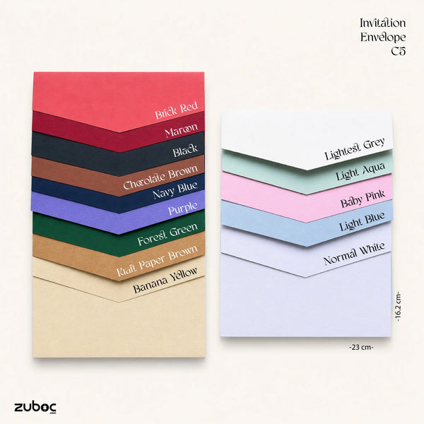 Invitation Envelope (Set of 5) | C5/A5 | 23*16.2 cm