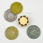 Jasmine Wreath Wax Stamp with Wooden Handle