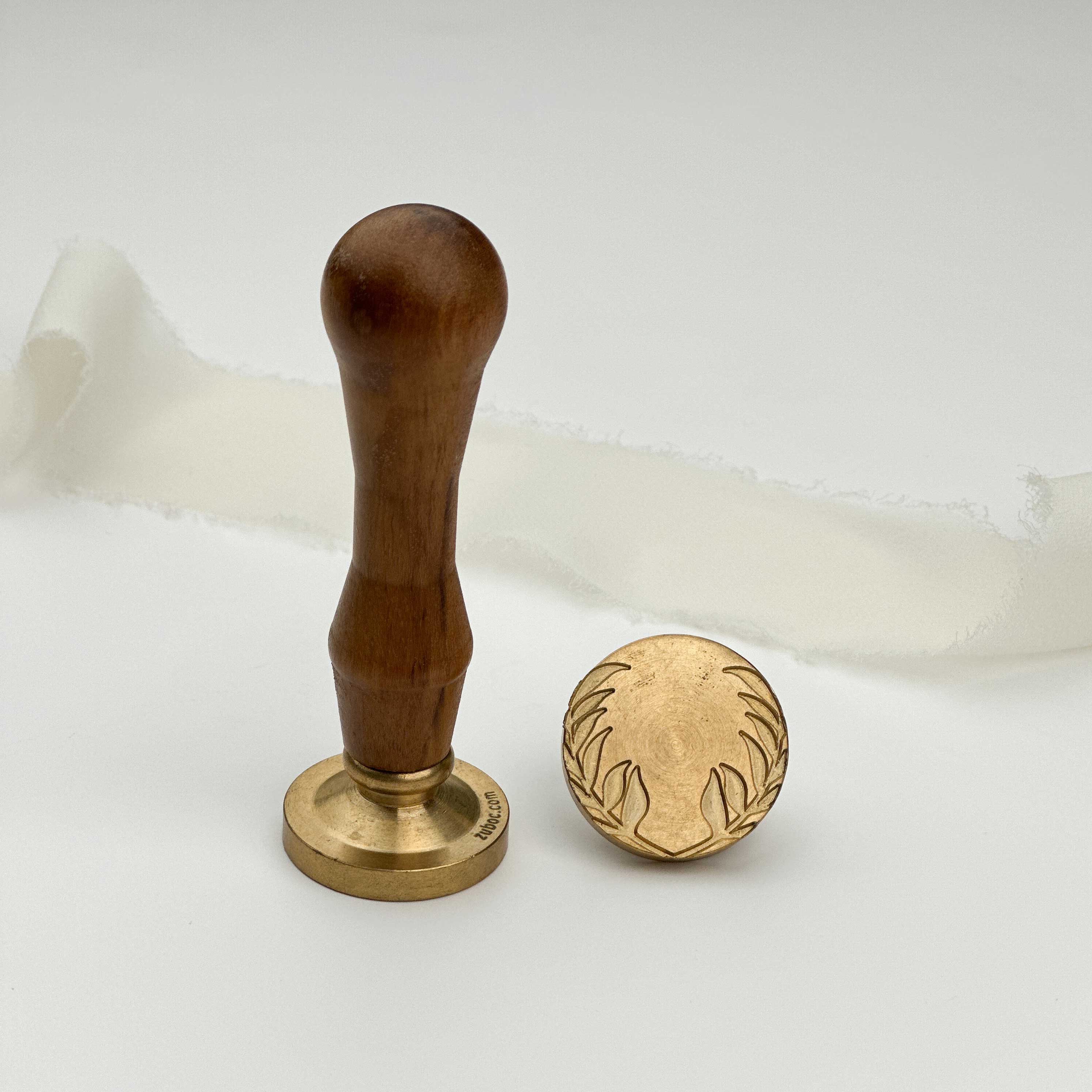 Leaf Branch Wax Stamp with Wooden Handle