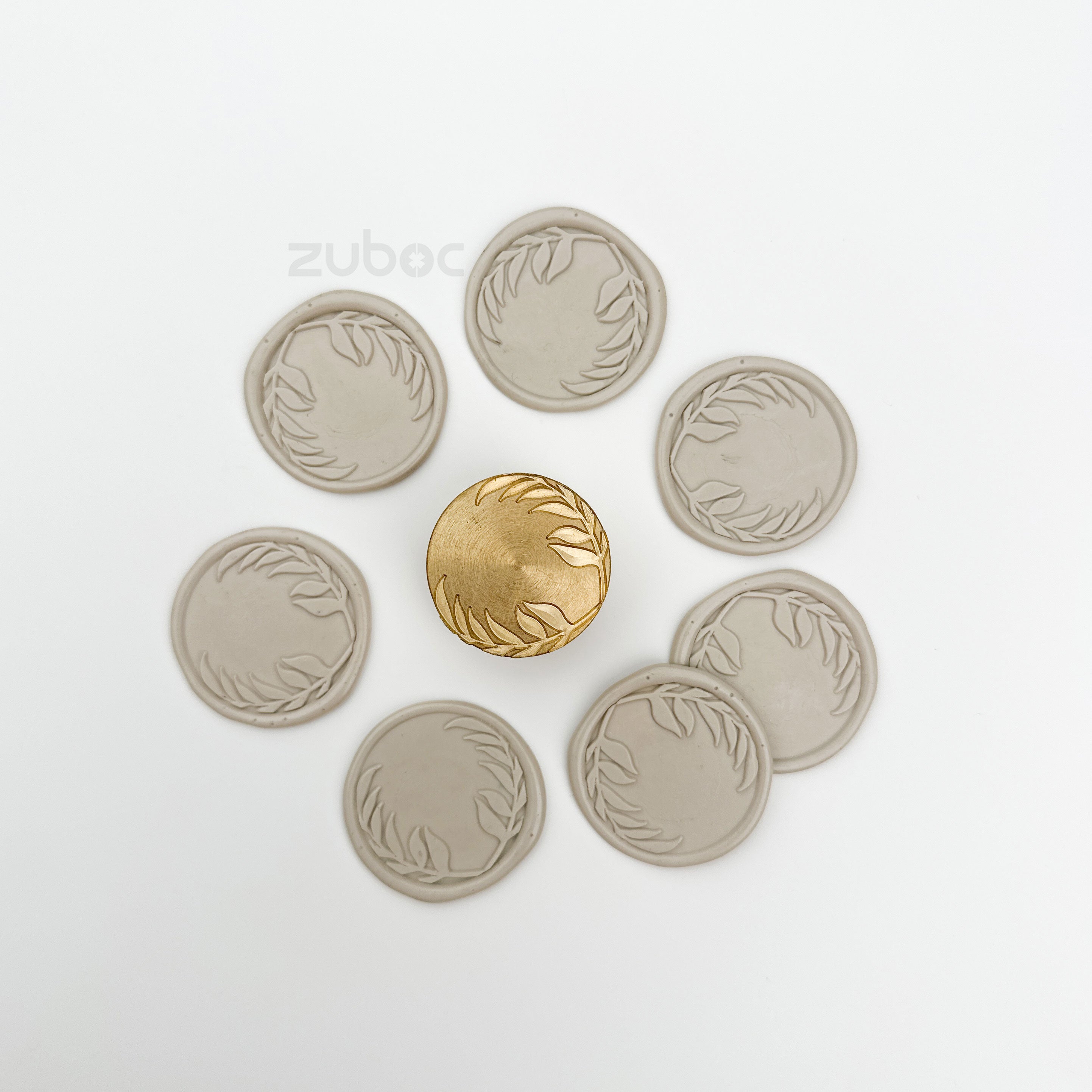 Leaf Branch Wax Stamp with Wooden Handle
