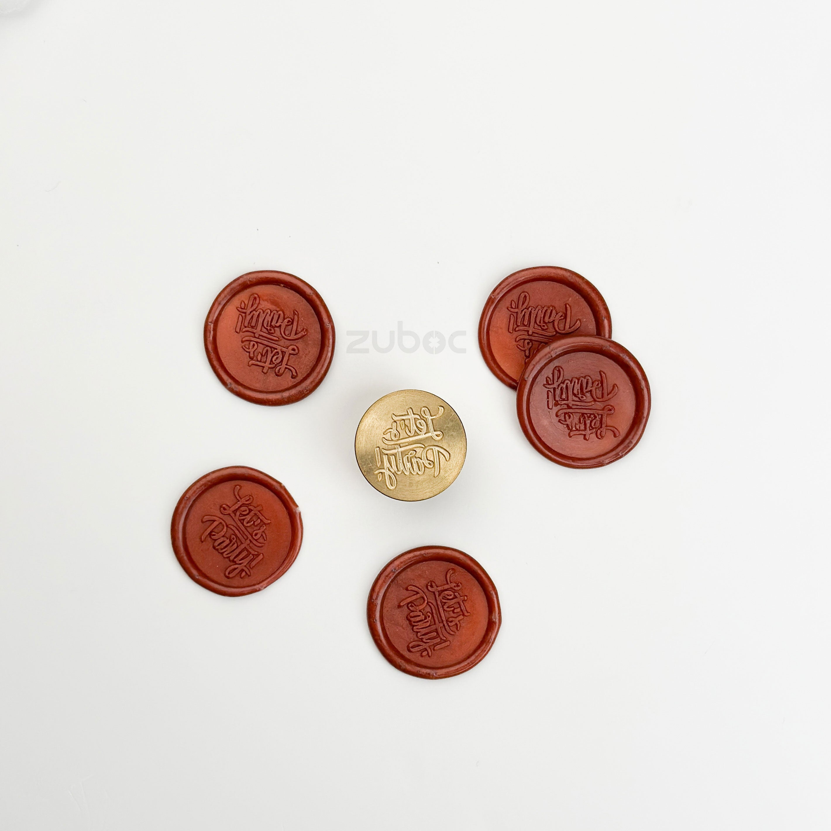 Let's Party Wax Stamp with Wooden Handle