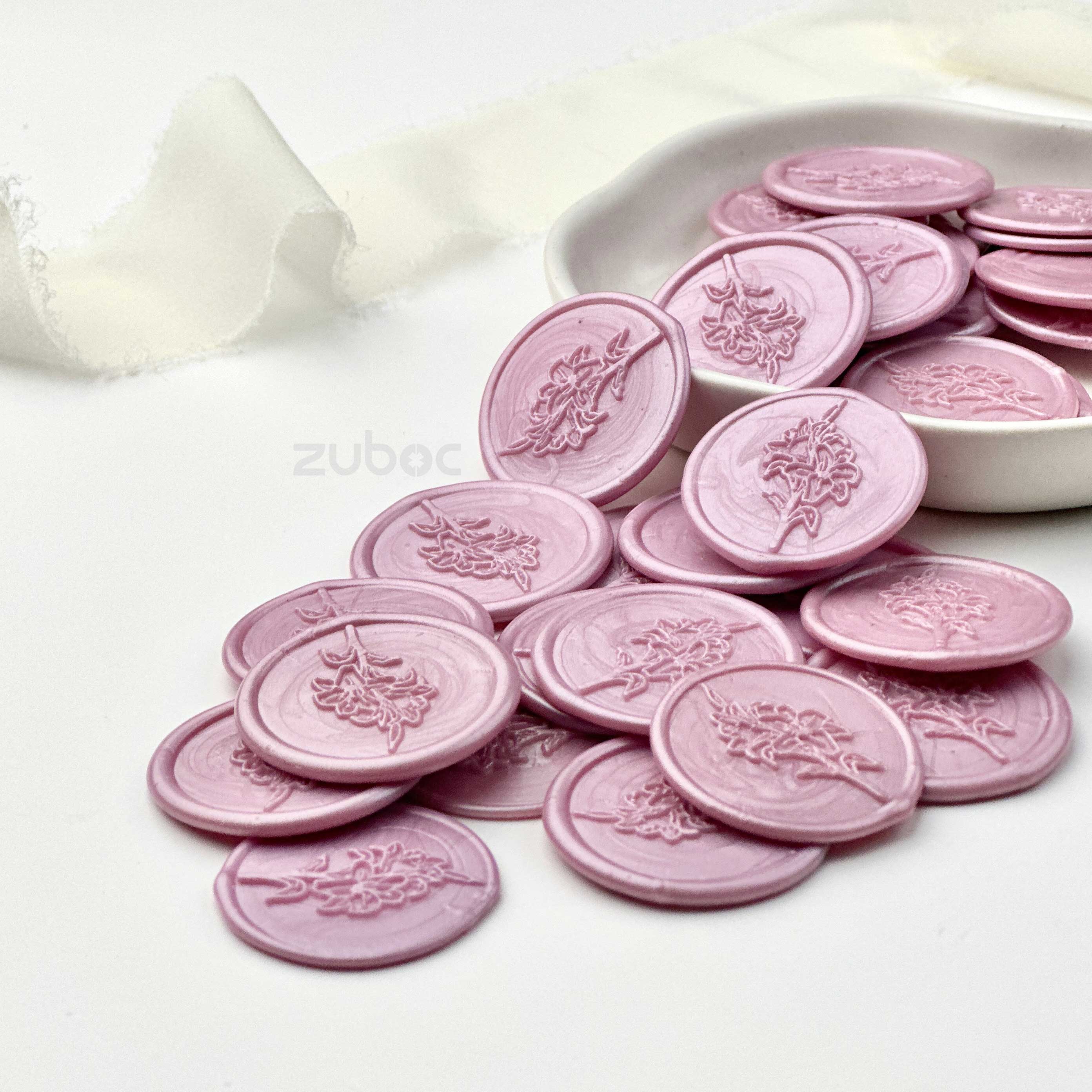 Lily Wax Seal - Lilac (set of 5)