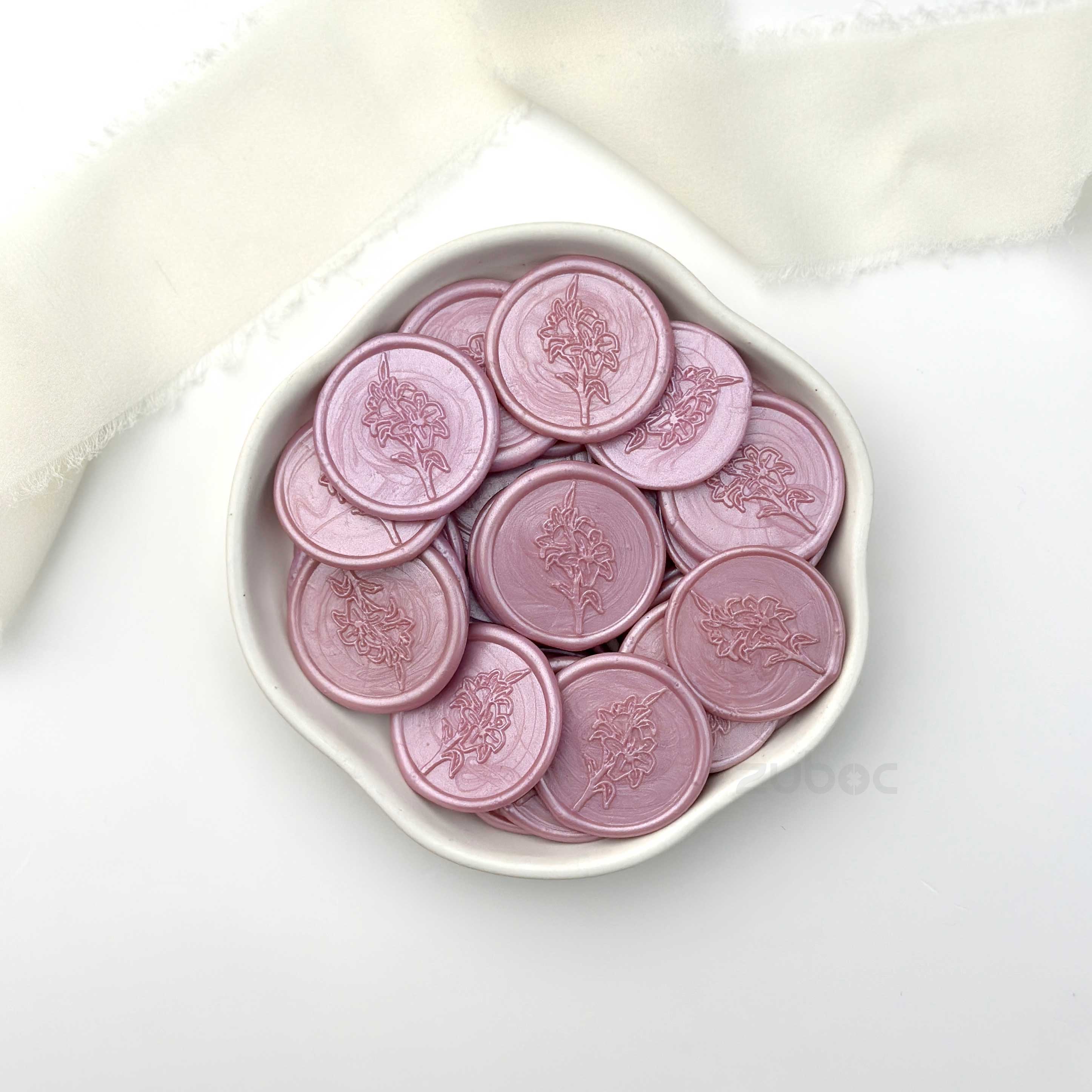 Lily Wax Seal - Lilac (set of 5)