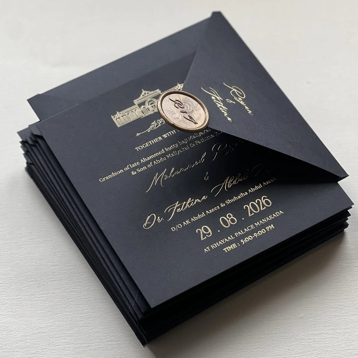 Luxury Gold Foil Set with Custom Wax Seal