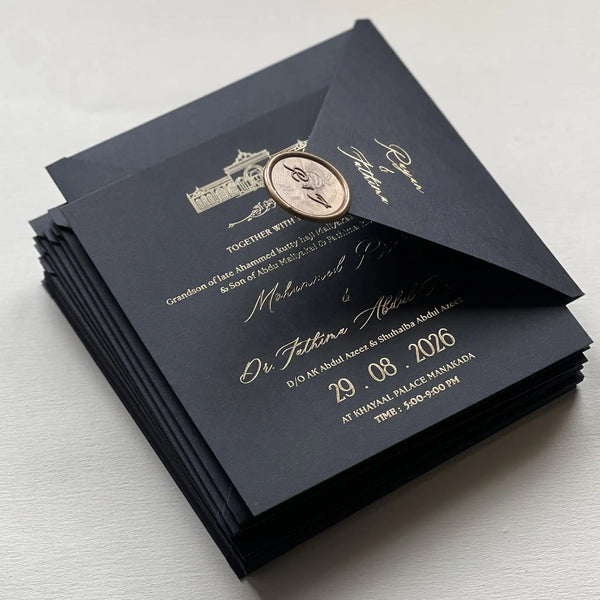 Luxury Gold Foil Set with Custom Wax Seal