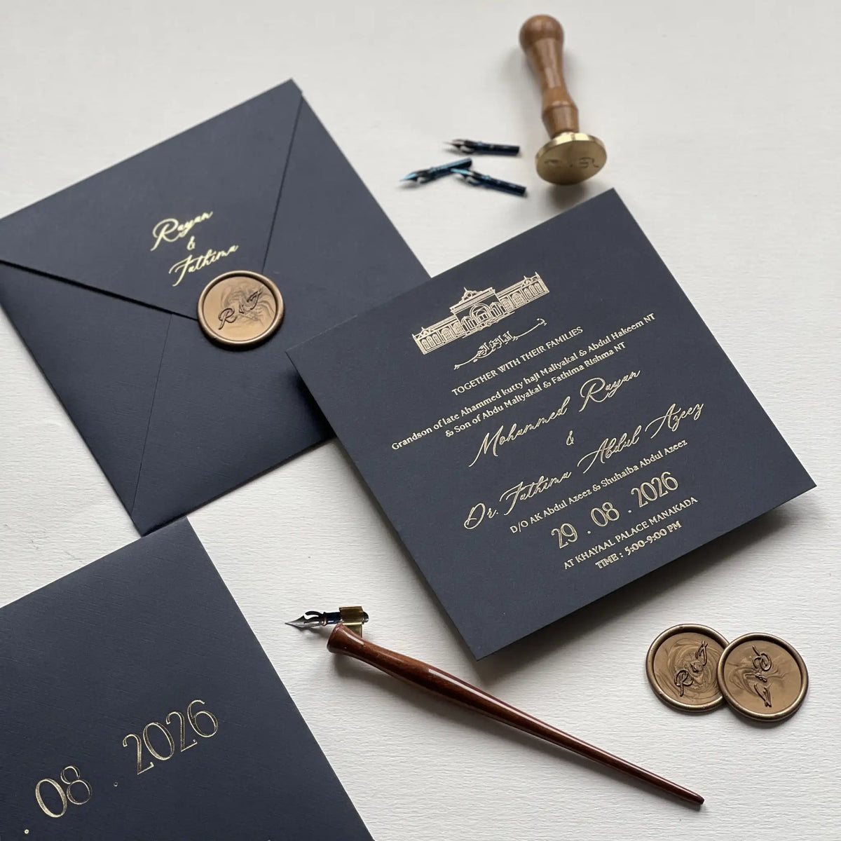 Luxury Gold Foil Set with Custom Wax Seal
