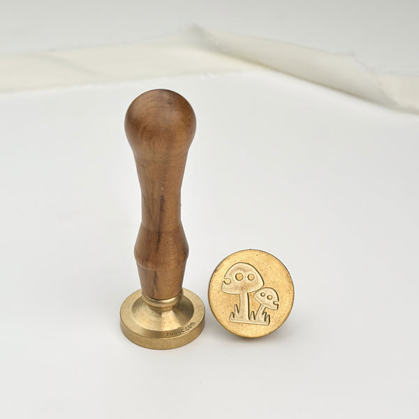 Magic Mushroom Wax Stamp with Wooden Handle