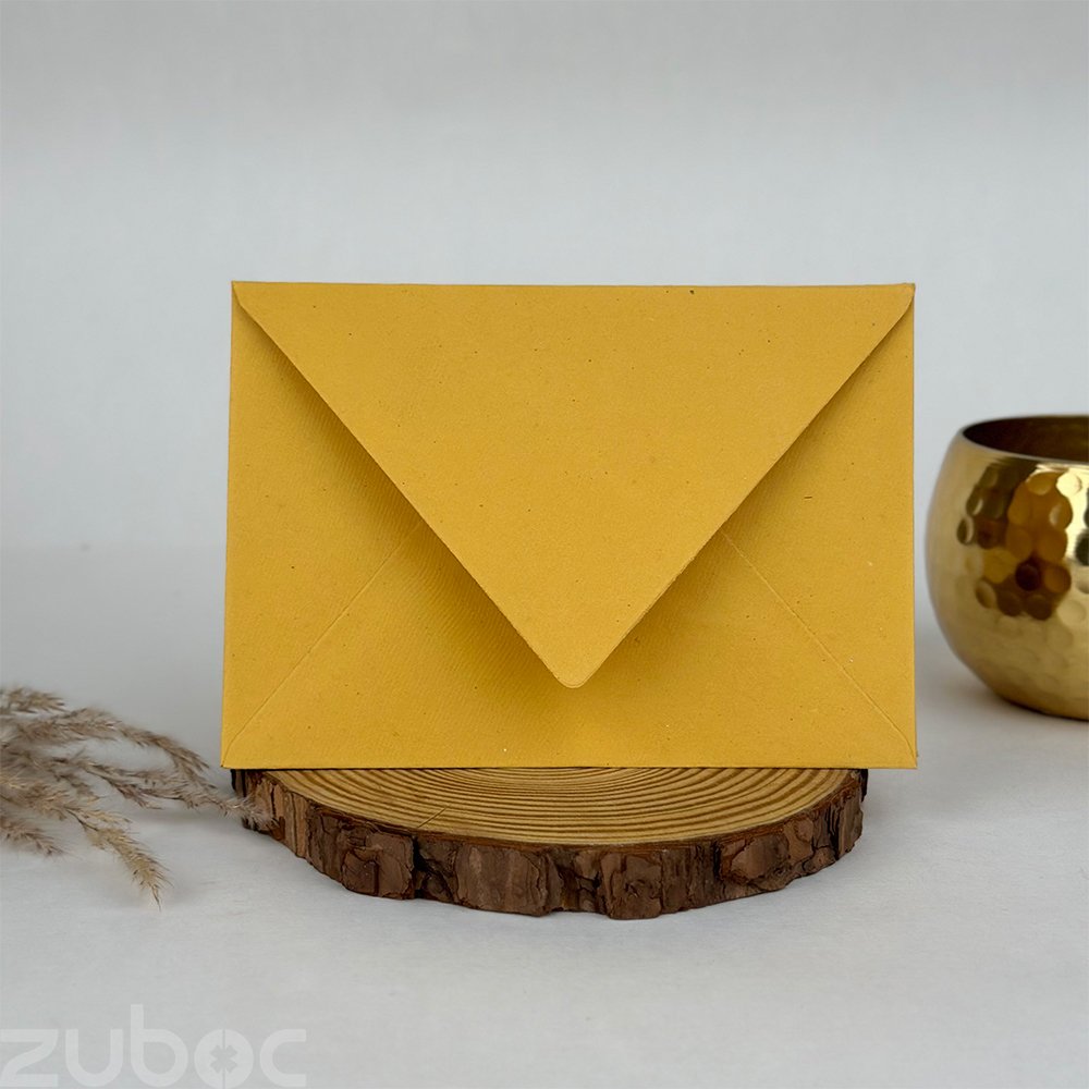 Counter flap envelope with foil – C6 in yellow color, premium foiled envelopes