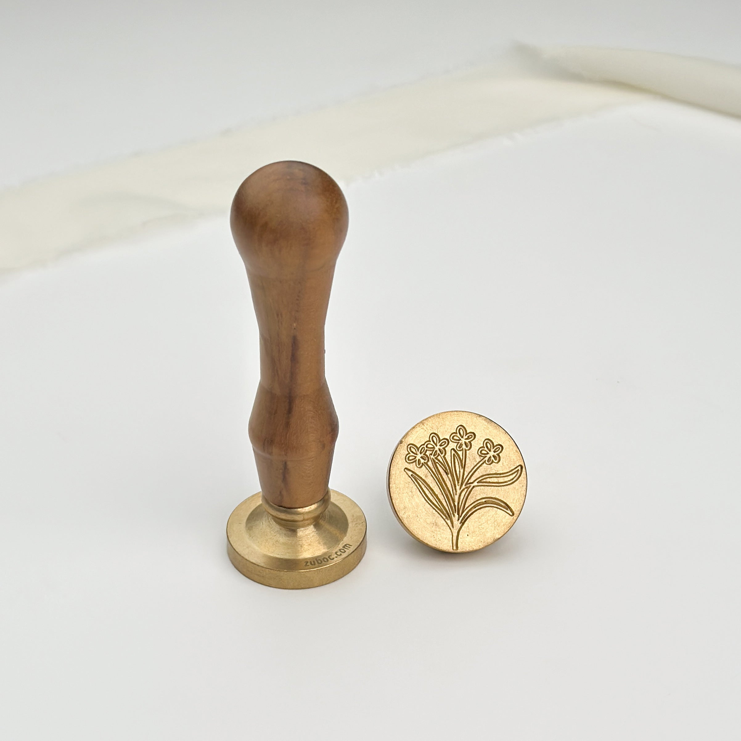 Mini Flower Wax Stamp with Wooden Handle