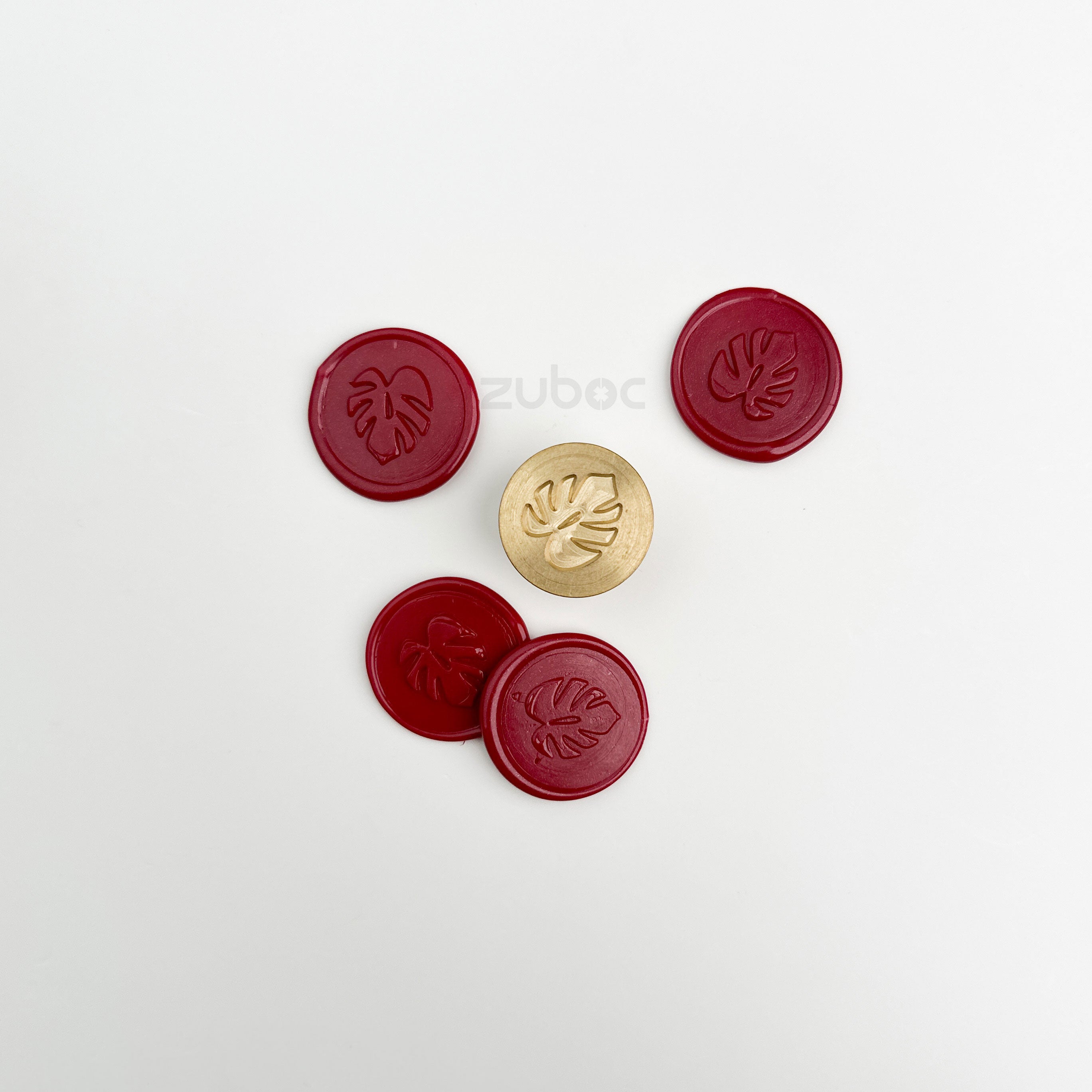 Monstera-2 Wax Stamp with Wooden Handle