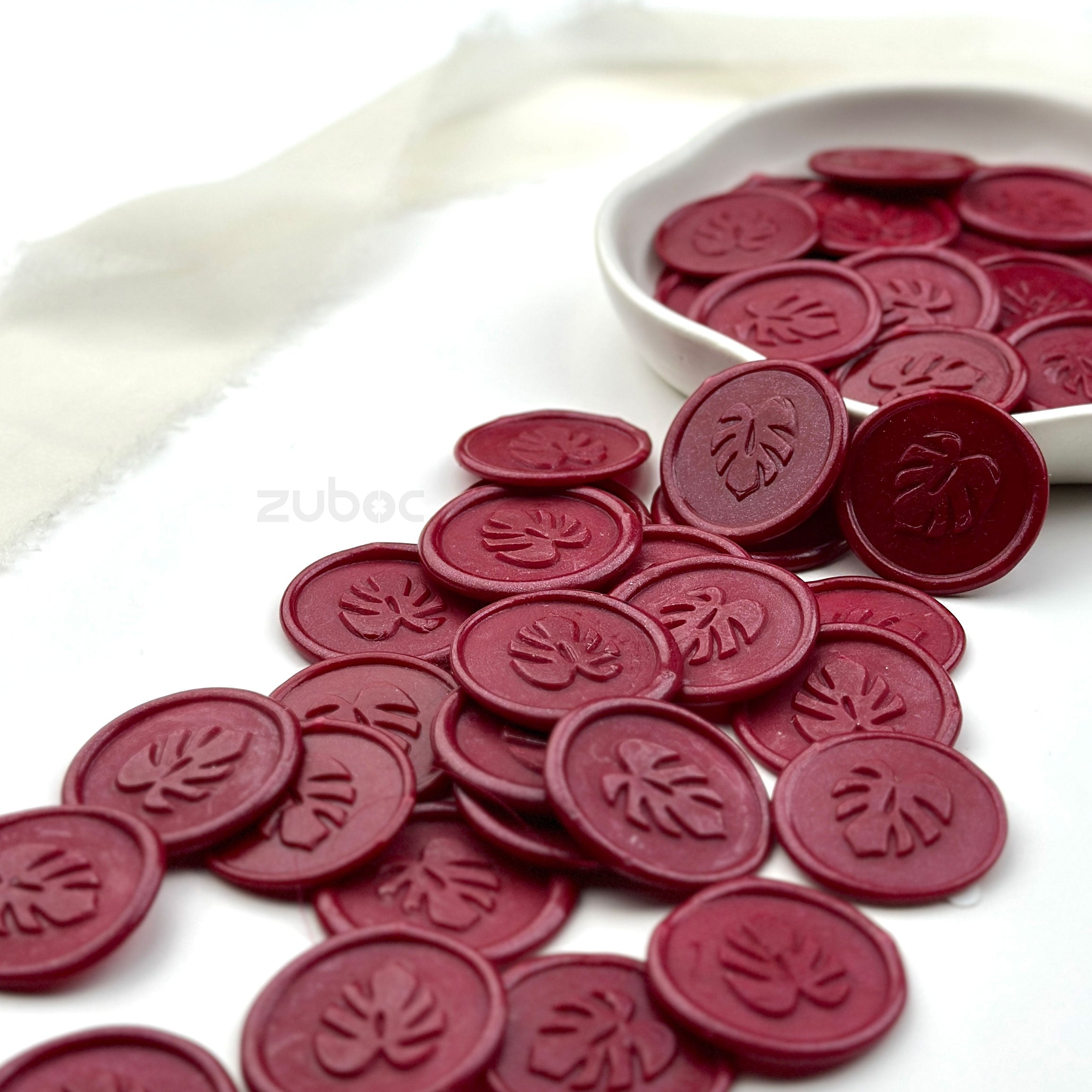 Monstera Wax Seal 2-Wine Red (set of 5)