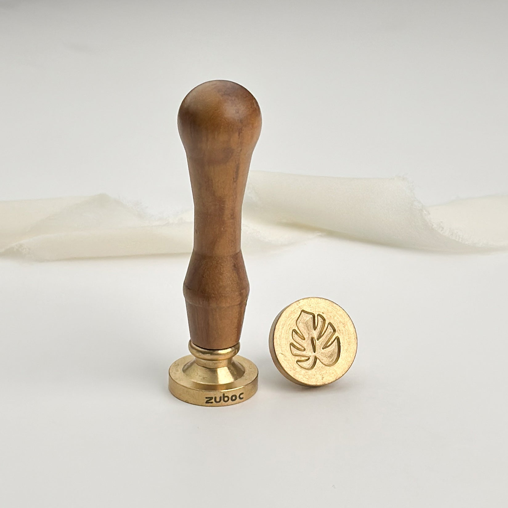 Monstera-2 Wax Stamp with Wooden Handle