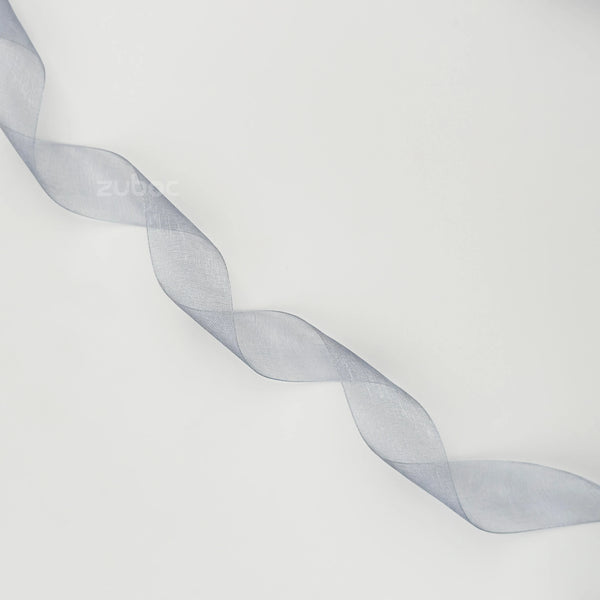 Organza Ribbon Muted Grey (18mtr)
