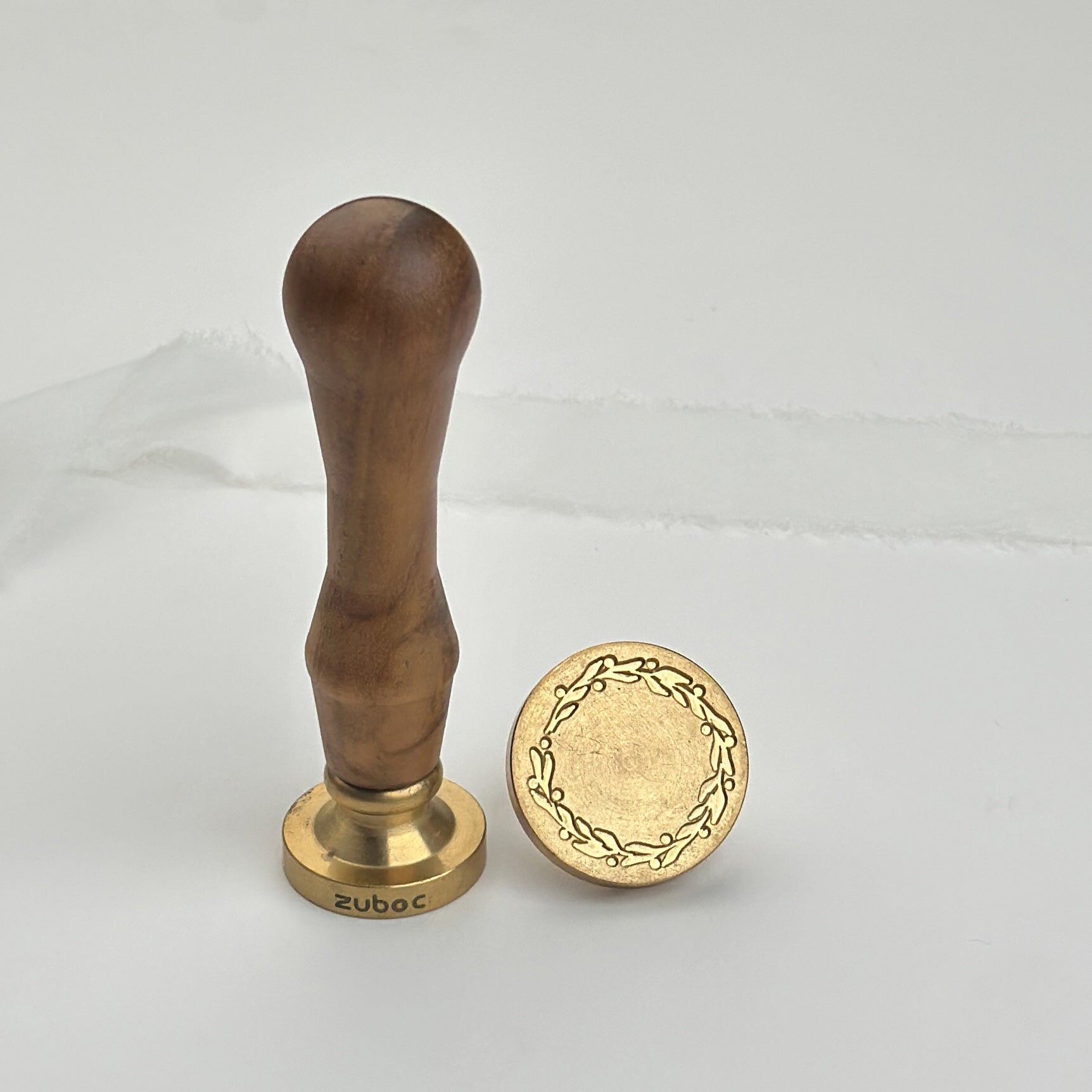 Olive Wreath Wax Stamp with Wooden Handle