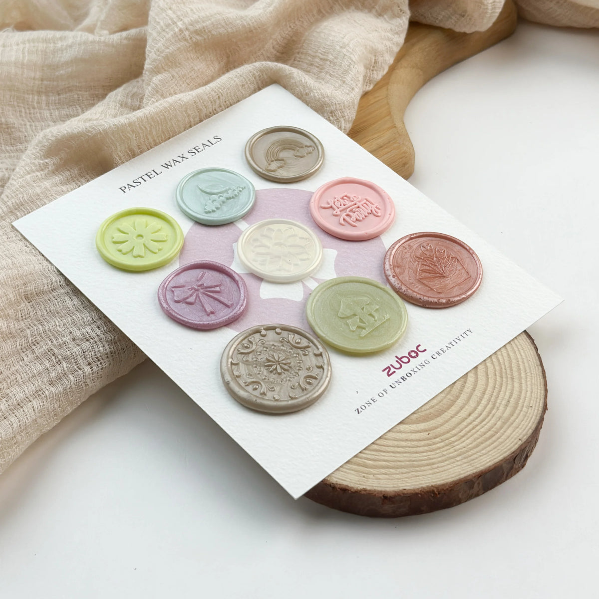 Pastel Wax Seals Stickers for Invitations (Set of 9)