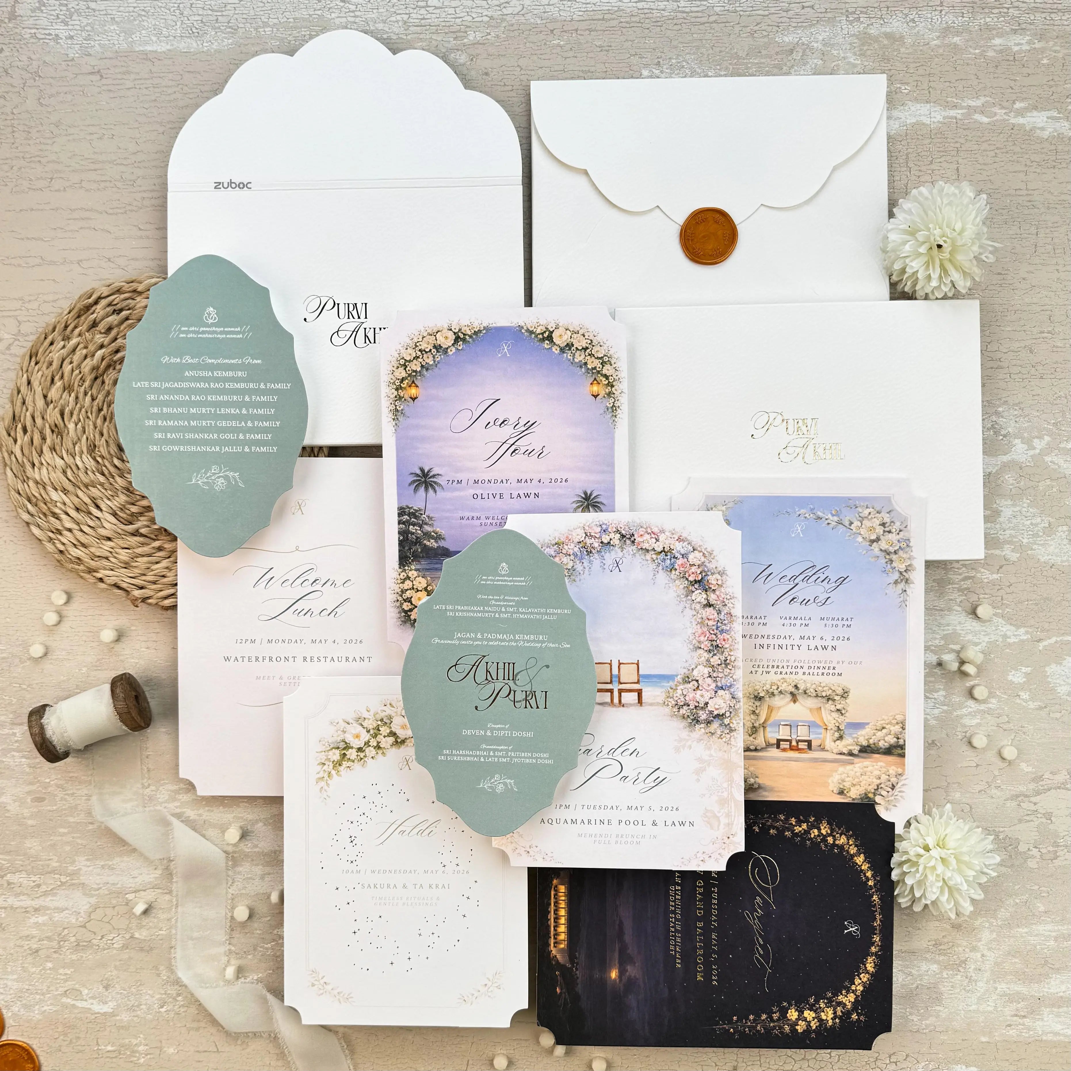 Blooming Arch Elegance Wedding Invitation suits