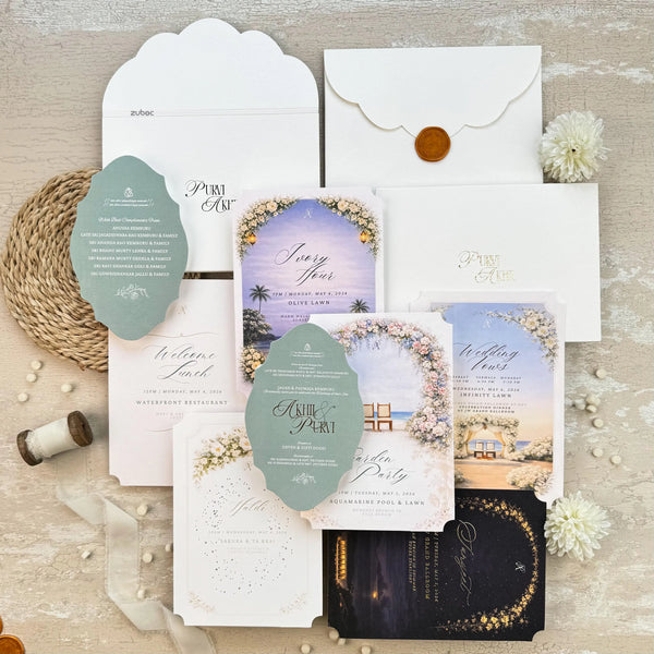 Blooming Arch Elegance Wedding Invitation suits