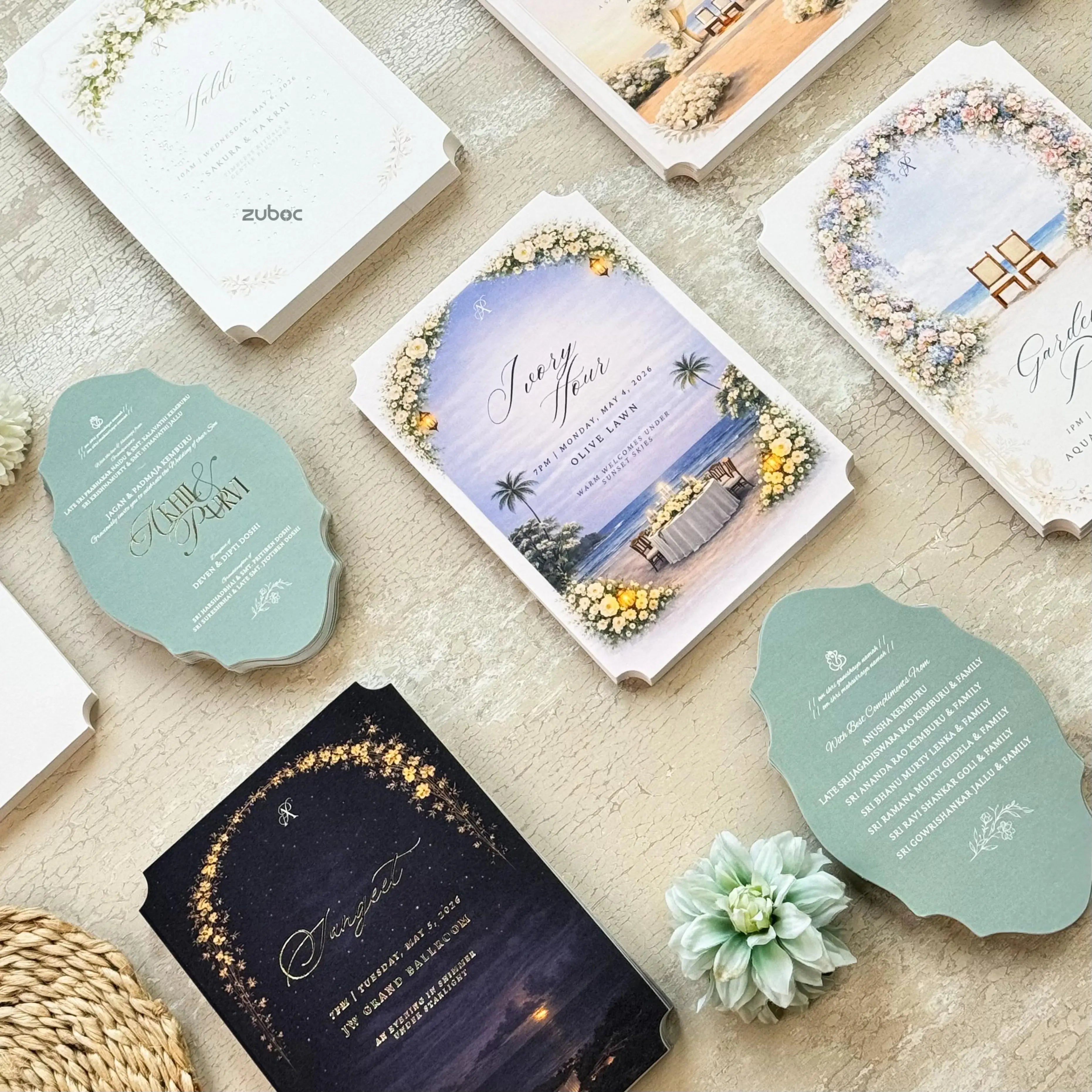 Blooming Arch Elegance Wedding Invitation suits