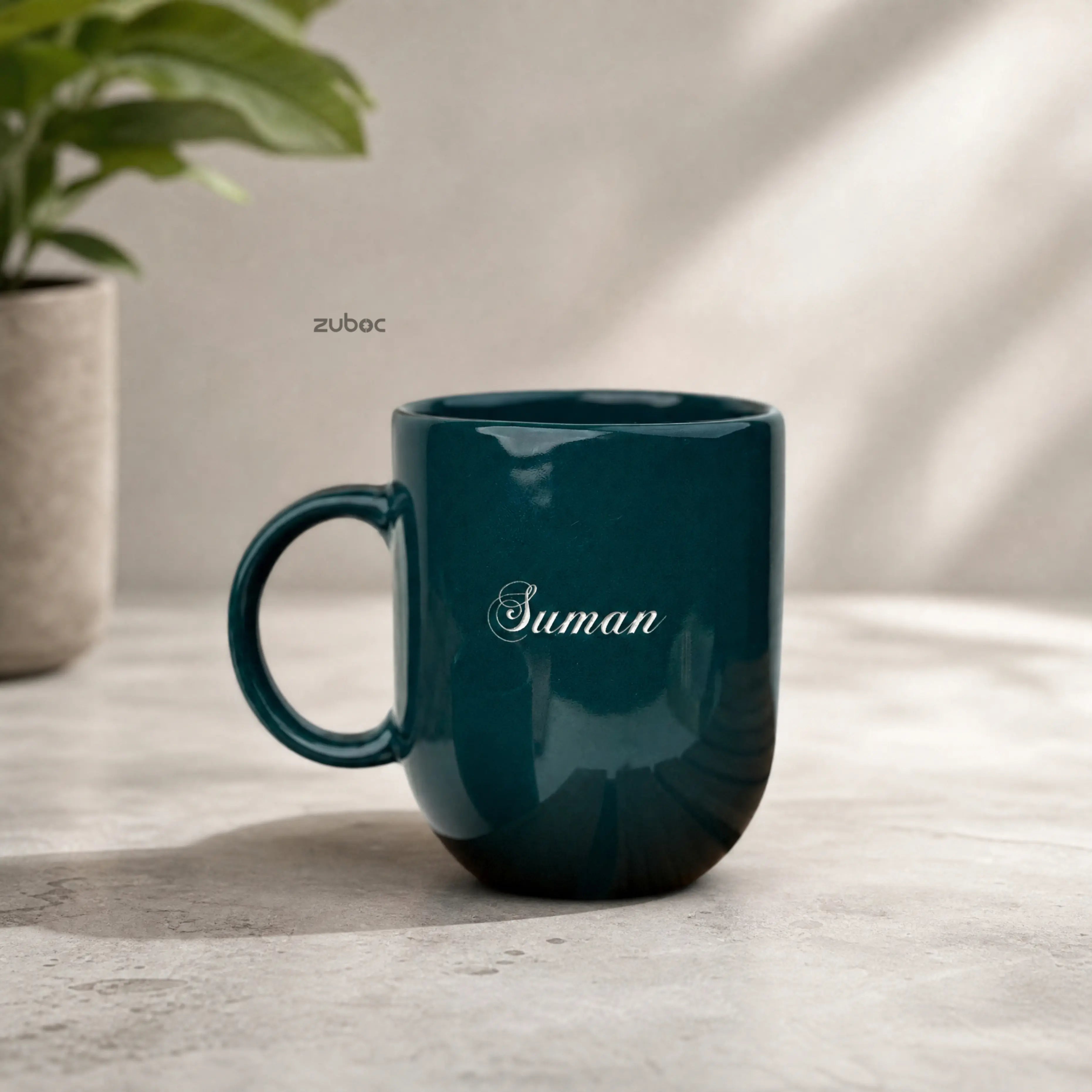 Custom Minimalist Ceramic Mug - Personalized Name Engraving