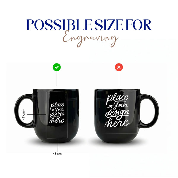 Custom Minimalist Ceramic Couple Mug - Personalized Couple Name Engraving
