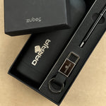 The Prestige Corporate Gift Box/Hamper - Bottle, Metal Pen & Keychain Combo