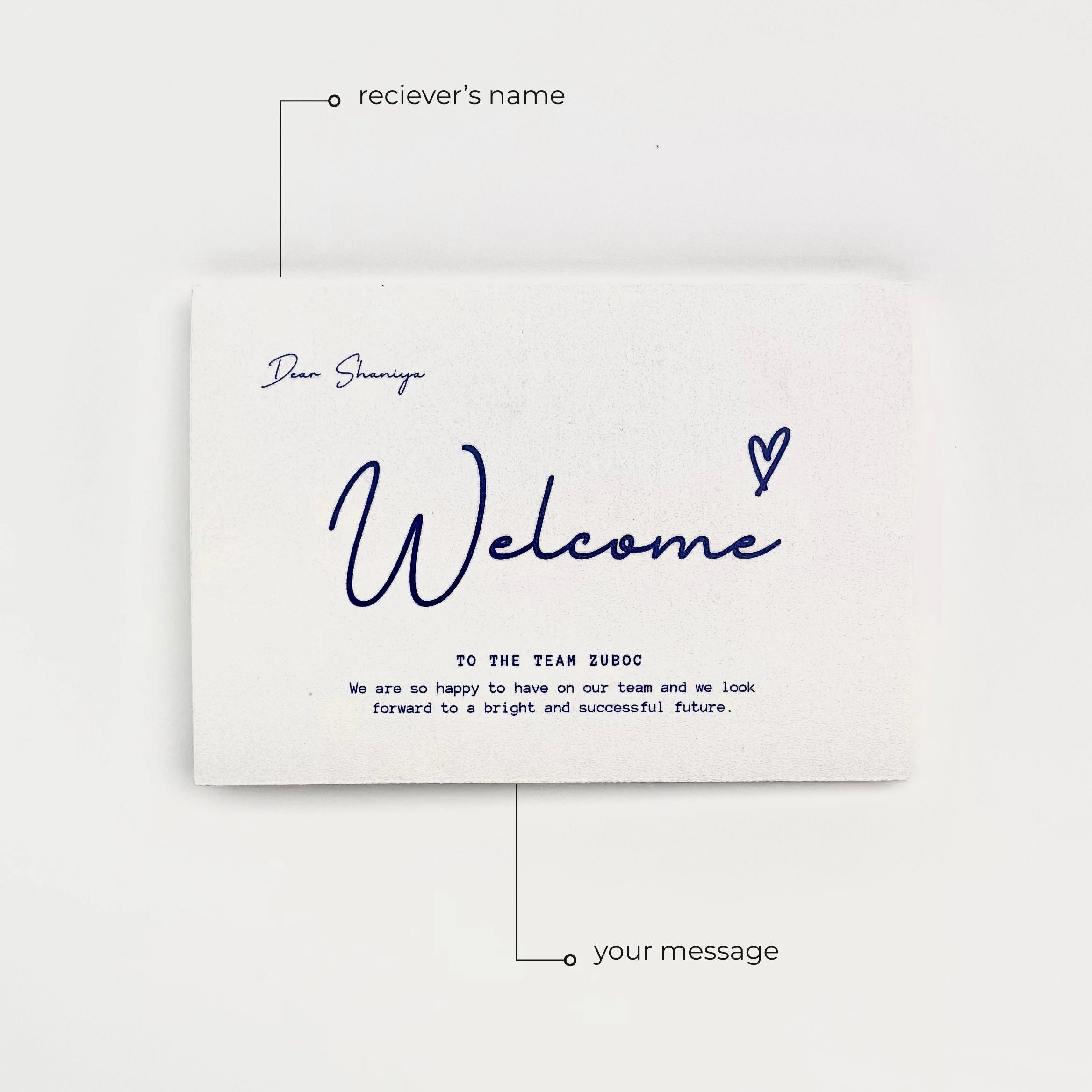 Custom Print Welcome Card and Envelope Combo ( Set of 50 )